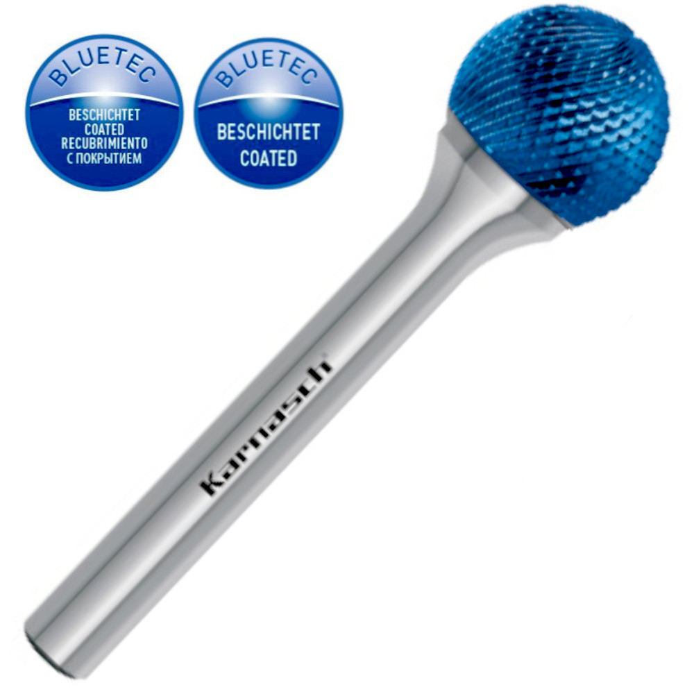 HM Frässtift, Ø=2-12mm, Serie 116083, KUD, Microverzahnung, beschichtet, Blue Tec