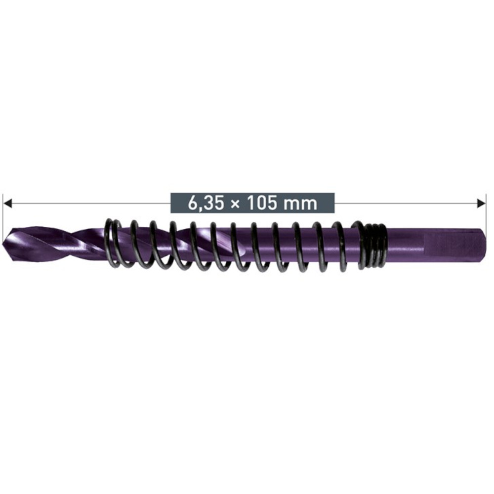 HSS Ersatz Zentrierbohrer mit Auswurffeder 6,35 x 105mm für Bi-Metall Lochsägen - Titelbild