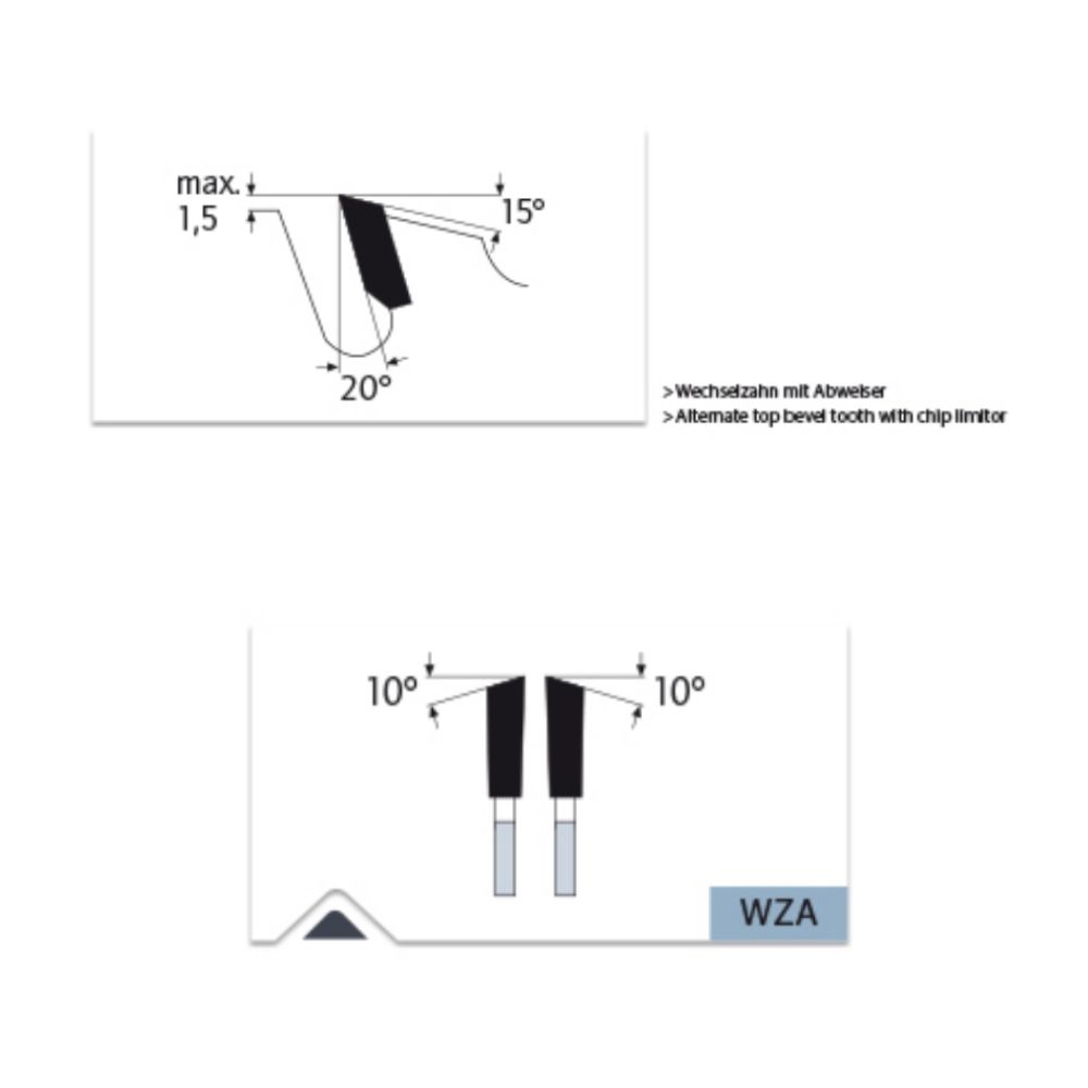 HM Sägeblatt, Karnasch, für Hartholz, MDF mit Abweiser Spandickenbegrenzer, Ø 250 - 700 mm WZA