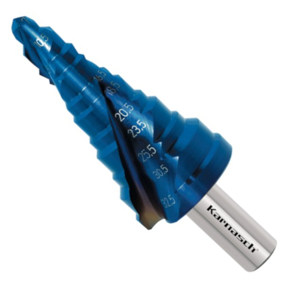 Stufenbohrer HSS-XE 7-32,5 mm, Blue-Dur für Kabelverschraubungen, 2 Schneiden, CBN - Titelbild