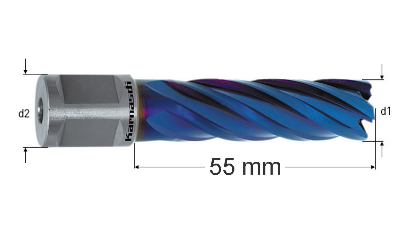 Kernbohrer-Bluelinerail-Weldon55mm