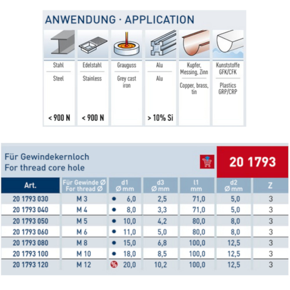 Flachsenker und Senker HSS-XE 180° DIN 373 für Gewindekernloch zum präzisen Senken in Metall von Hauptversand24