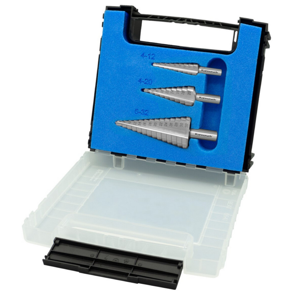 Stufenbohrer 3er Set,HSS-XE, gerade genutet, 2 Schneiden, 4-12, 4-20, 6-32mm