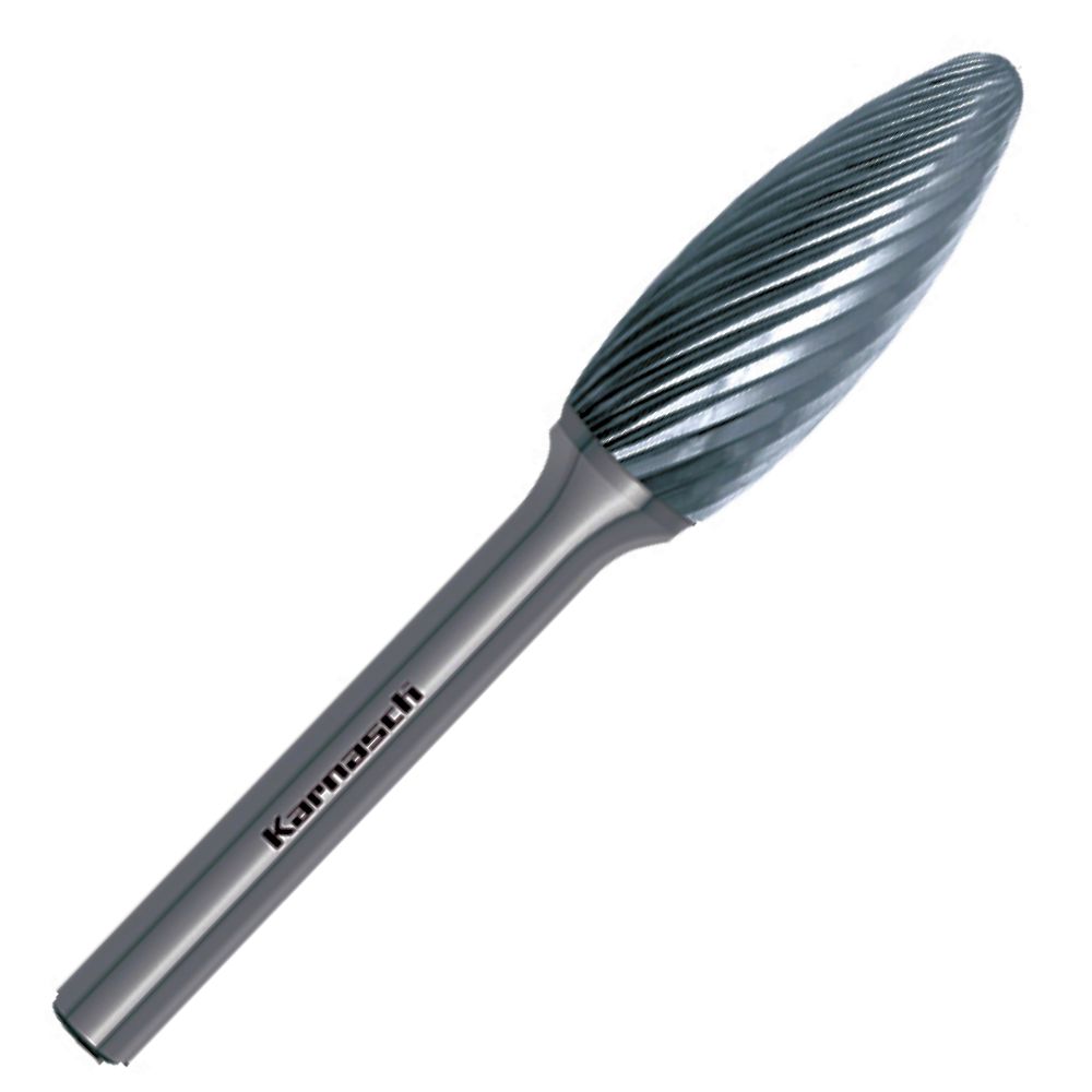 HM Frässtift, Ø=3,0-12mm, Einfachverzahnung, 113070, Flammenform, unbeschichtet HP2