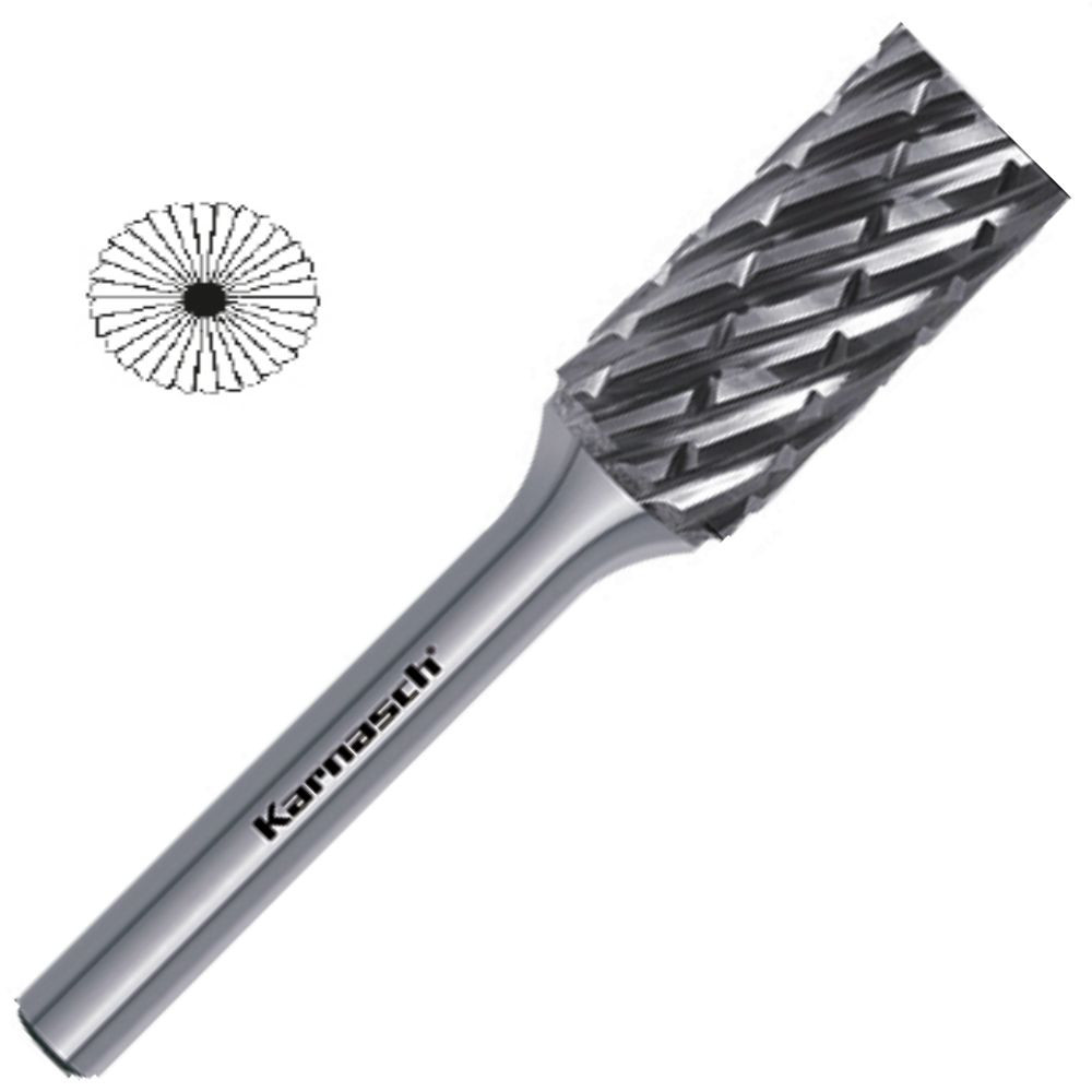 Fraesstift-114042 HM Frässtift ZYB Zylinderform, HP8, Ø= 6-12mm, für Stahl und Gusseisen