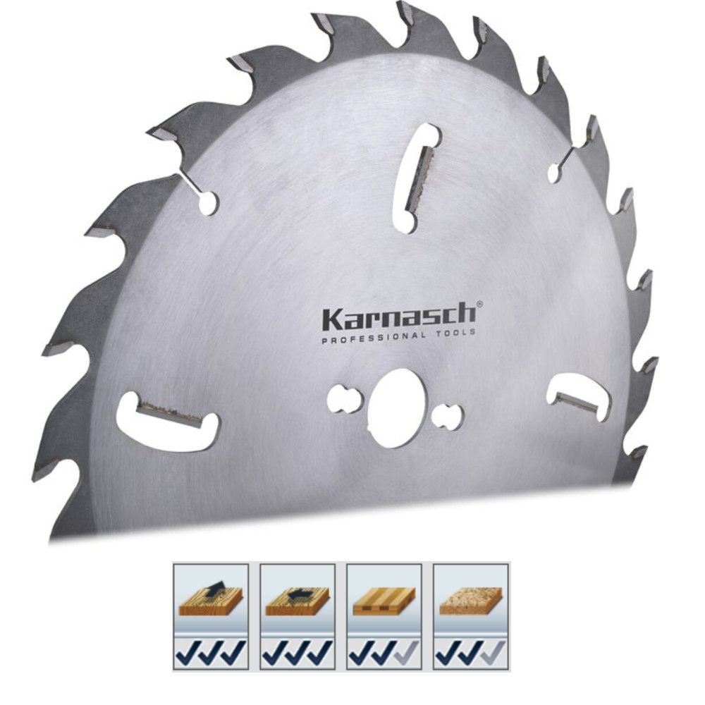 Kreissägeblatt, Trenn und Zuschnitte grob mit Räumerschneiden, für Holz, Ø 300 - 500 mm WZ 4 x R