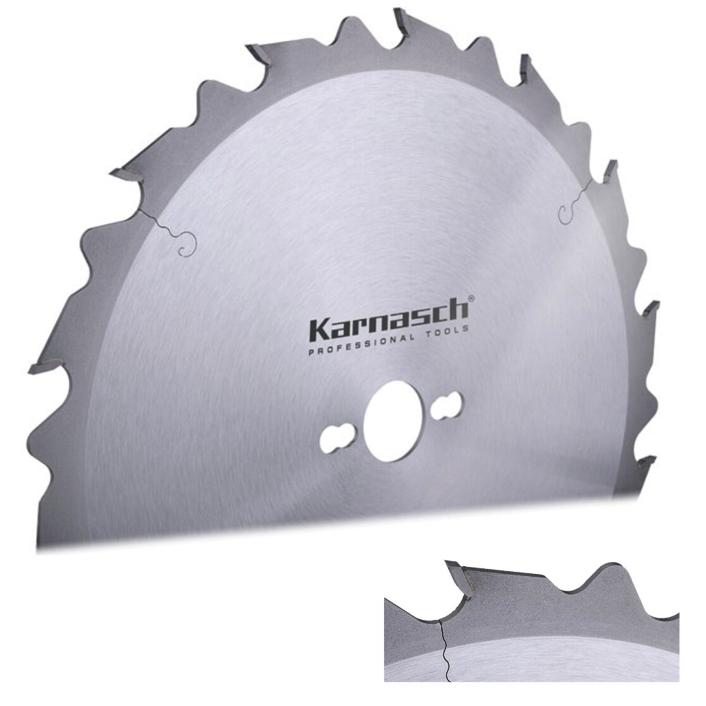 Karnasch Hartmetall Kreissägeblatt, Trenn und Zuschnitte grob, Tiefschnitt, Ø 250 x 500 mm FLA