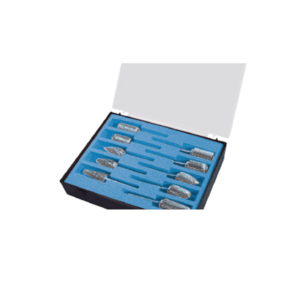 Frässtifte-Set, 10 teilig, Ø 10+12 mm, Schaft 6 mm, HP-3 PRO Verzahnung, unbeschichtet - Titelbild