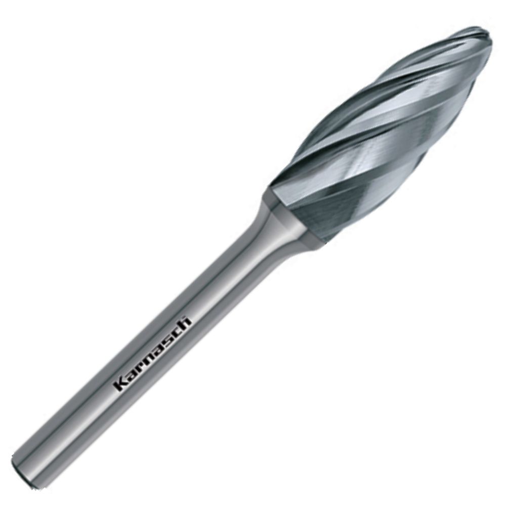 113075 HM Frässtift, Ø=8,0-16mm, für NE-Metalle, Kunststoffe, 113075, Flammenform, unbeschichtet HP7