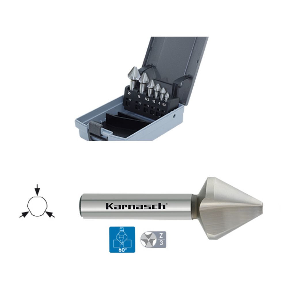 Kegelsenker Set 6 tlg, Konisch, HSS-XE, 60°, Ø 6,3, 8,0, 10,0, 12,5, 16,0, 20,0mm - Titelbild
