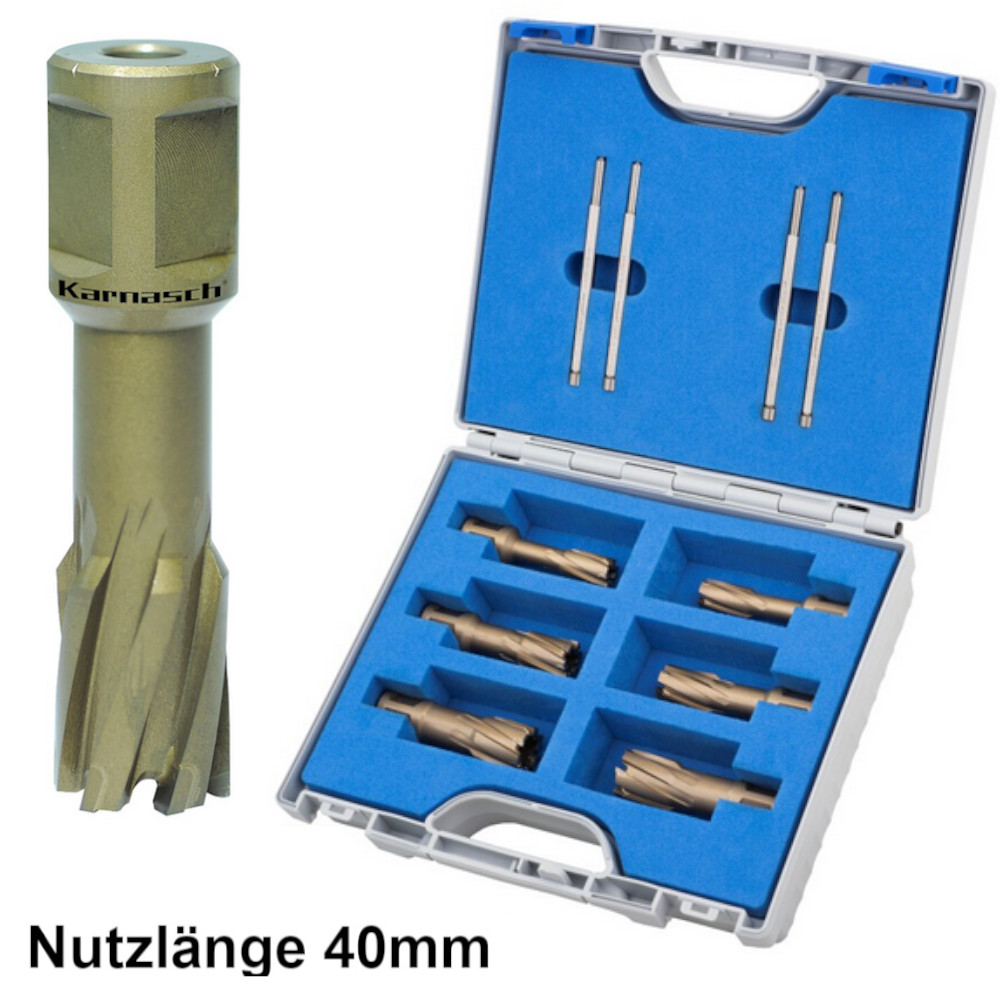 Hartmetall-bestücktes HM-Kernbohrer-Set 14-teilig für präzise Bohrungen