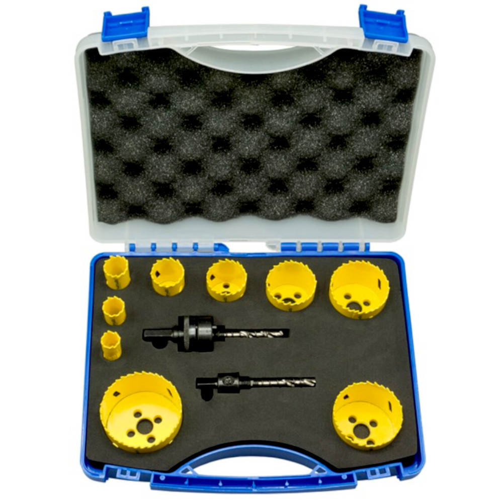 Lochsägen Set 11 tlg, Bi-Metall Koffer Ø 16,19,22,29,35,44,52,57,67mm Universal Set - Titelbild