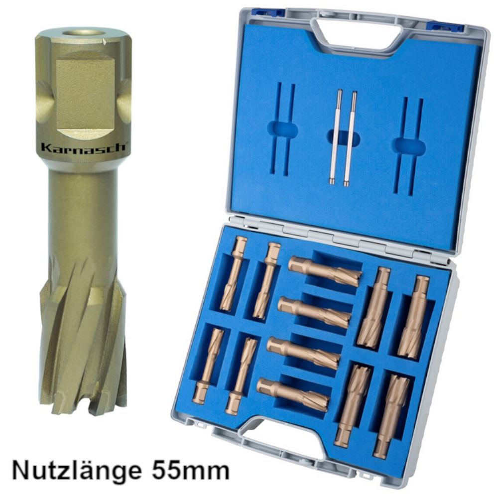 Profi HM-Kernbohrer Set 14-teilig, Ø 5/8–1.1/16 inch, Hartmetallbohrer mit Nitto-Uni Schaft für präzise Bohrungen