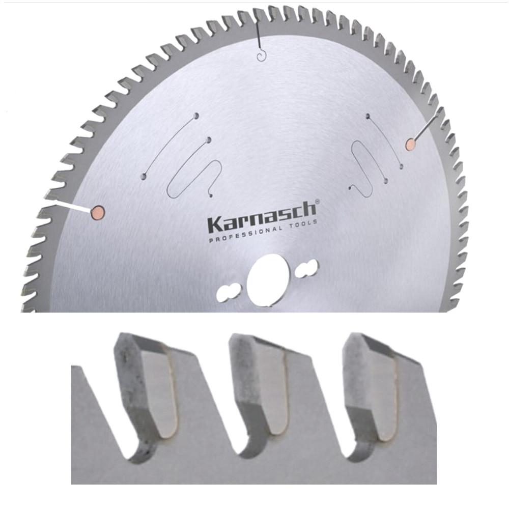 Kreissägeblätter HM bestückt Ø 250-500mm, formatieren, harte + abrasive Plattenmaterialien TFF-P