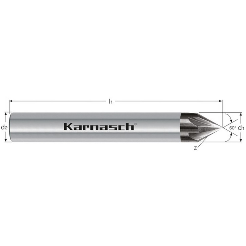 Technische Daten und Maße für VHM-Entgrater 60 Grad Serie 306492