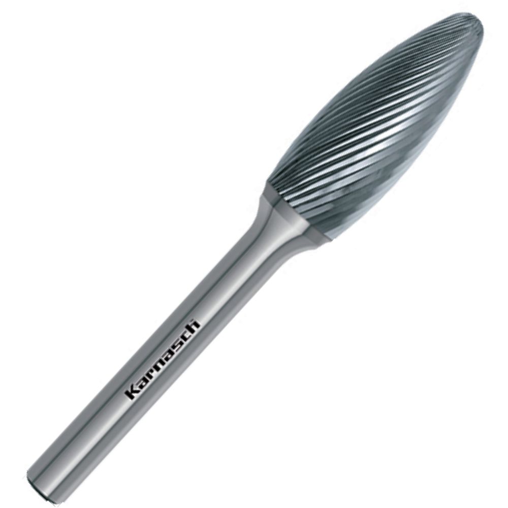 113073 HM Frässtift, Ø=3,0-16mm, extrem feine Verzahnung, 113073, Flammenform, unbeschichtet HP5