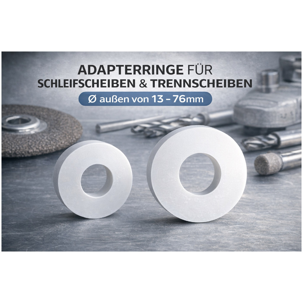 Adapterringe für Schleifscheiben zur Zentrierung, Reduzierringe von 76 mm auf kleinere Aufnahmen