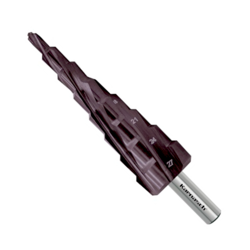 Stufenbohrer 6-27mm, Schaft 12mm, HSS-XE Stahl + TITAN-TEC, 4 Schneiden - Titelbild