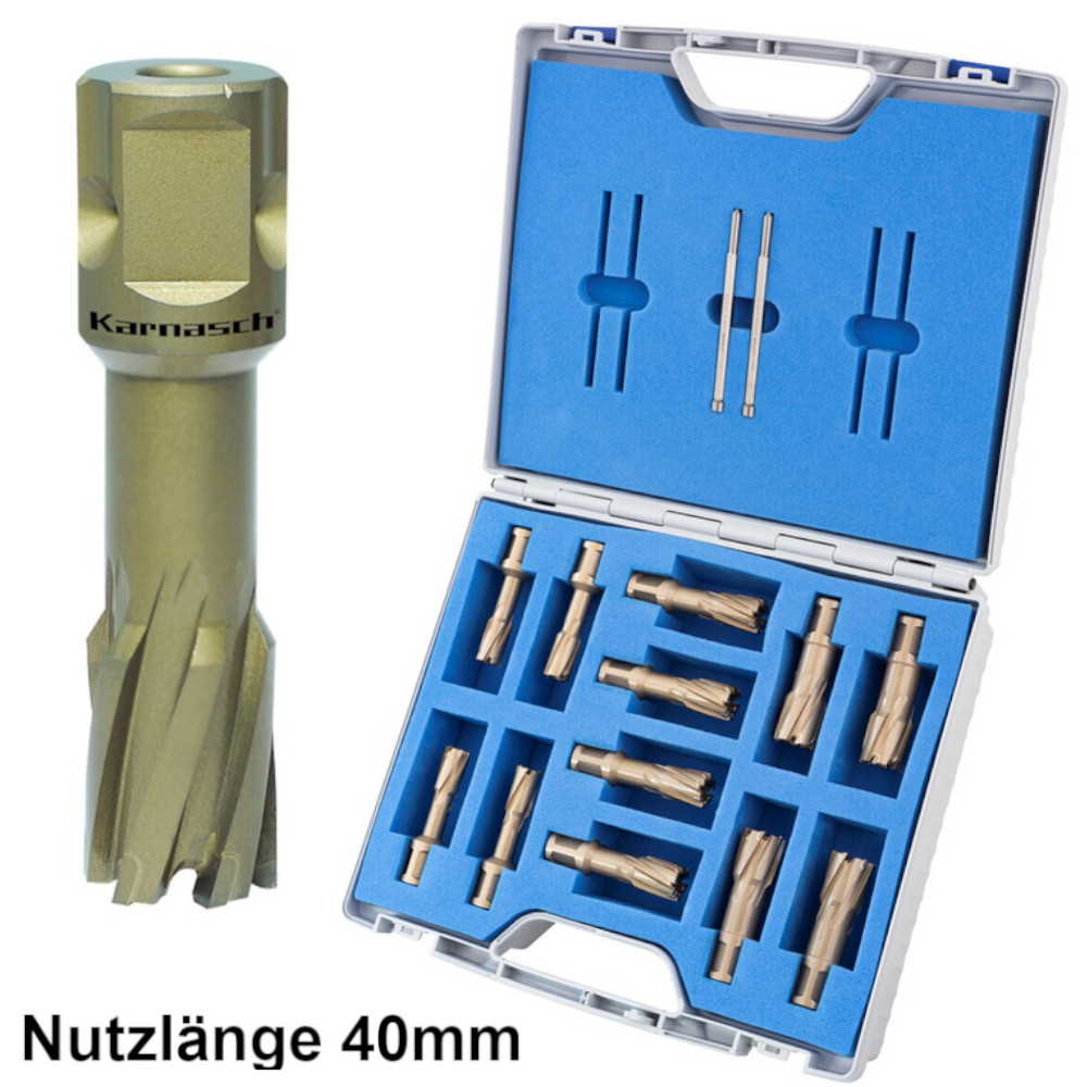 HM-Kernbohrer Set 14-teilig mit Nitto-Uni Schaft und Sandvik-Hartmetallzähnen
