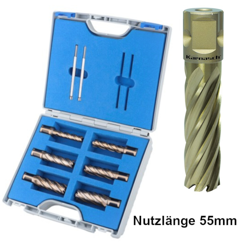 Karnasch Kernbohrer-Set HSS-XE, Ø 12-26 mm - 8-teilig, Nitto/Uni-Schaft
