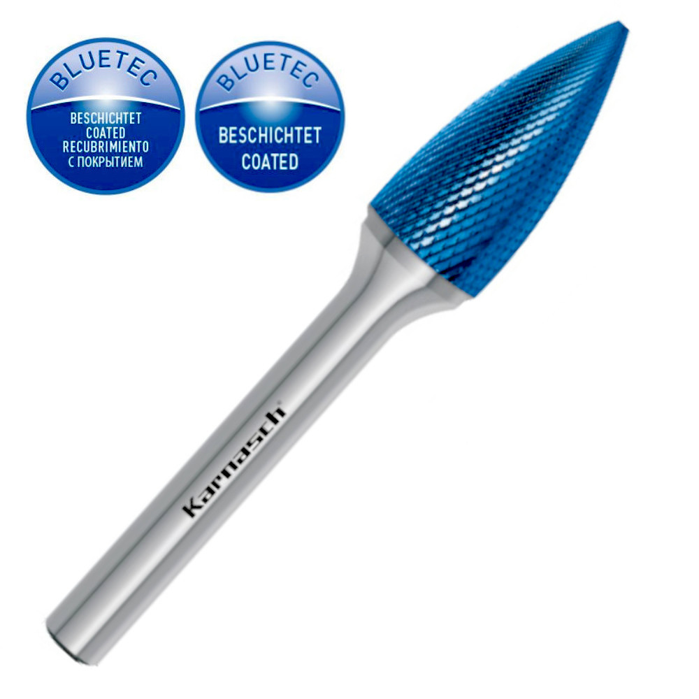 HM Frässtift, Ø=2-12mm, Serie 116084, SPG, Microverzahnung, beschichtet, Blue Tec