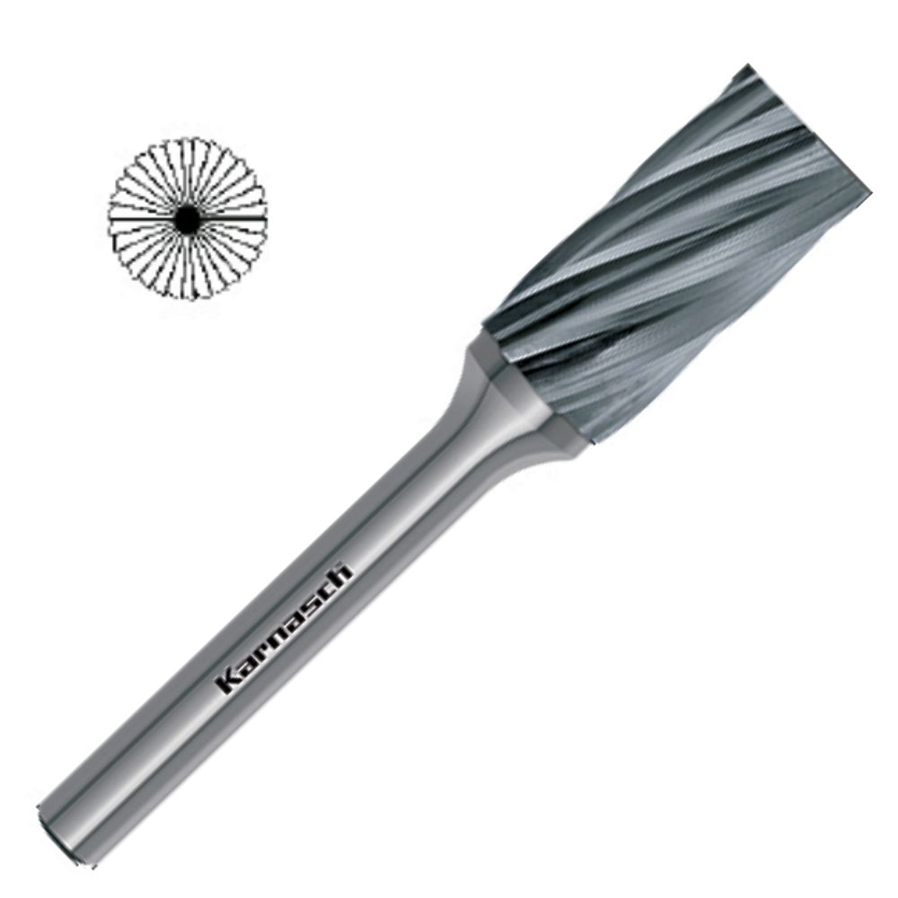 Zylinderfrässtift, Ø=3,0-25mm, Serie 113015, unbeschichtet