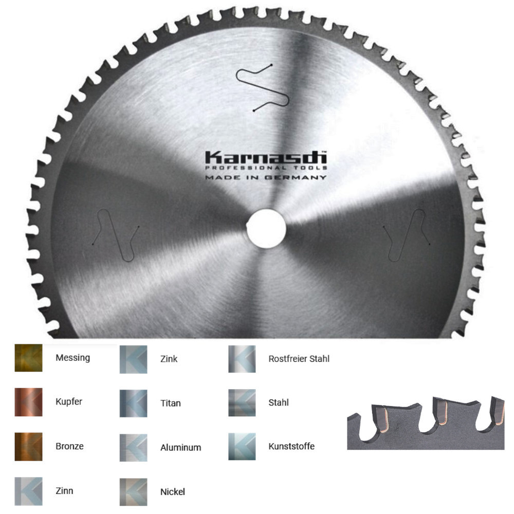 Karnasch Hartmetallbestücktes Kreissägeblatt, Dry-Cutter Baustähle, Kunststoffe HM-Blatt 136 - 500mm