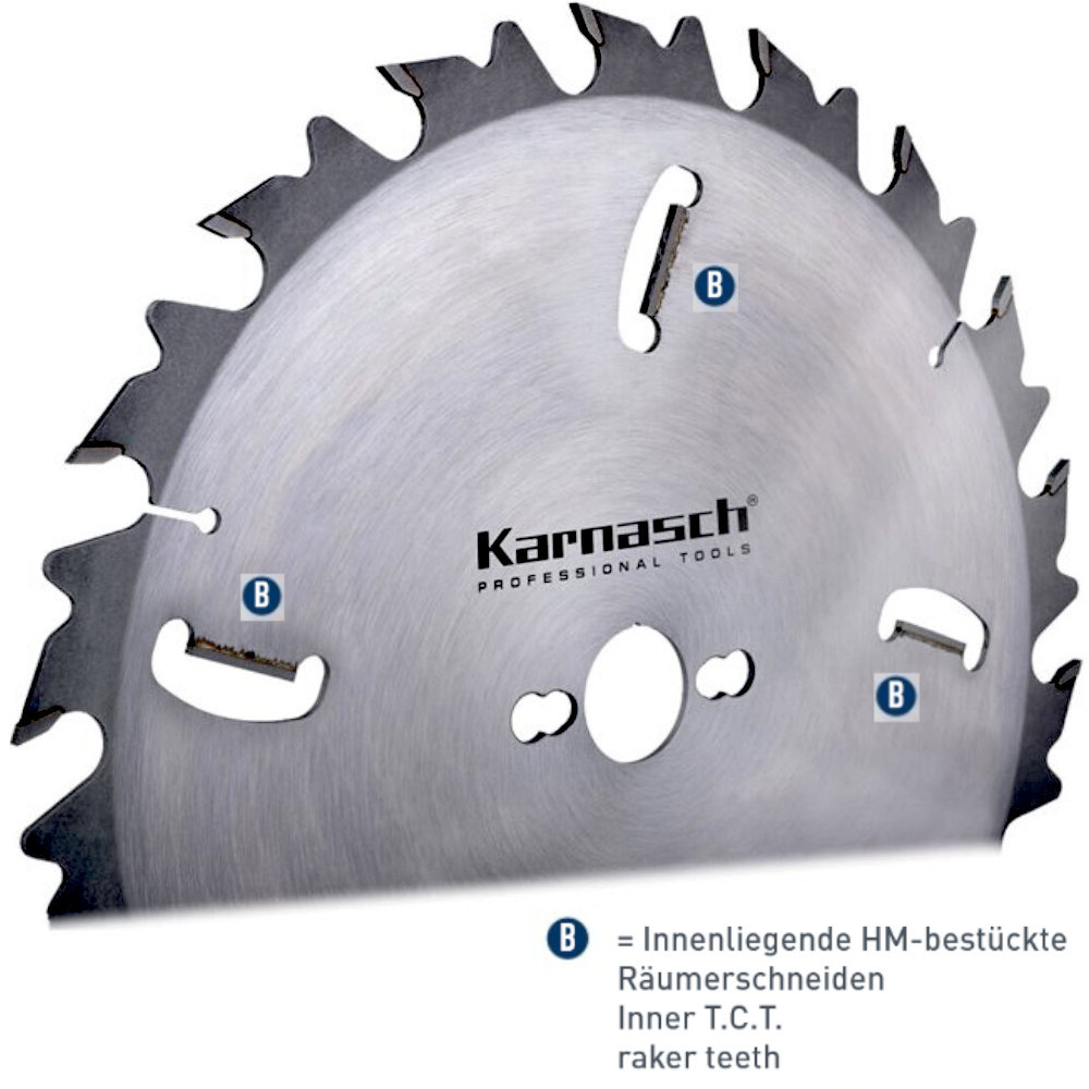 Karnasch multi-blade saw blade item. 111232 Karnasch HM multi-blade circular saw blade with reamer cutting edges