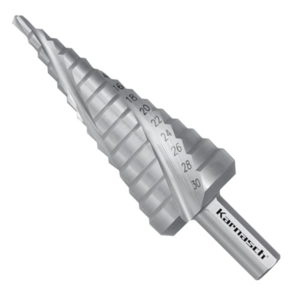 Stufenbohrer Spirale, HSS-XE, d=6-30 mm, CBN geschliffen, 3 schneidig, Karnasch - Titelbild