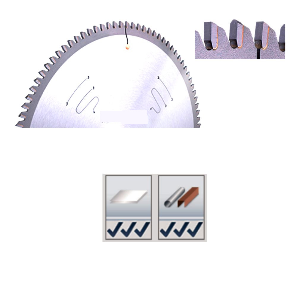 Karnasch HM-bestücktes Kreissägeblatt,Sägeblatt, Alu Negativ, GFK, Messing, Zinn, Kupfer, Ø 250 - 60