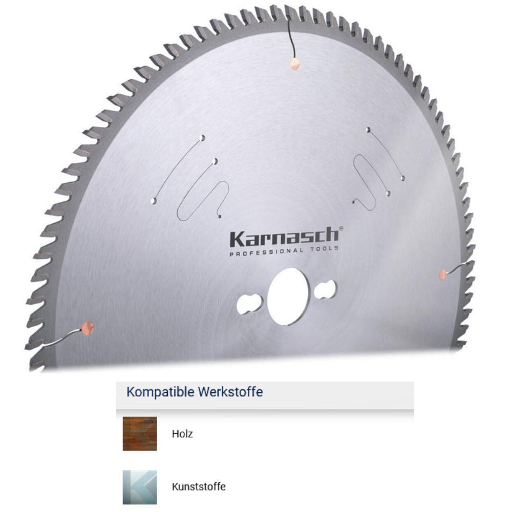 Karnasch HM-Blatt HM bestücktes Kreissägeblatt Hundegger Besäumen Fertigschnitt fein Ø 230-800 mm WZ