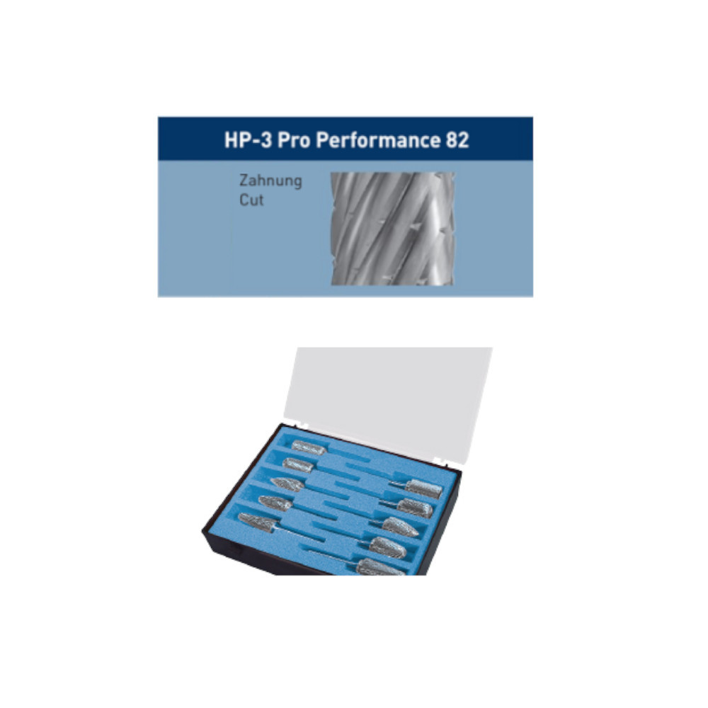 Frässtifte-Set, 10 teilig, Ø 10+12 mm, Schaft 6 mm, HP-3 PRO Verzahnung, unbeschichtet - Titelbild