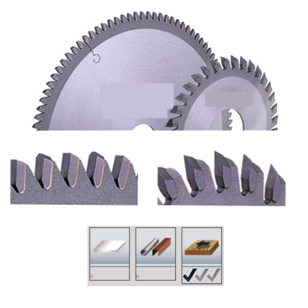 HM-Blatt Kreissägeblatt für Holz, PVC, NE Metalle, Glasleisten Kreissägen, Ø 92 - 250 mm WZ, FL, WZN