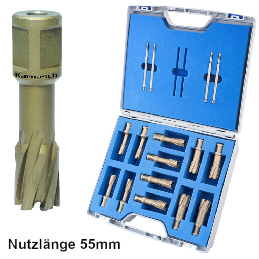 Hartmetall-bestücktes HM-Kernbohrer-Set 8-teilig für präzise Bohrungen