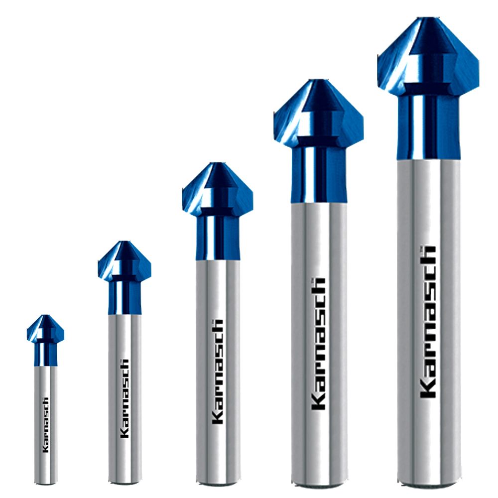 Kegelsenker HSS-XE BLUE-TEC DIN 335 Form C 90 Grad mit 3-Flächen-Schaft für Metallbearbeitung