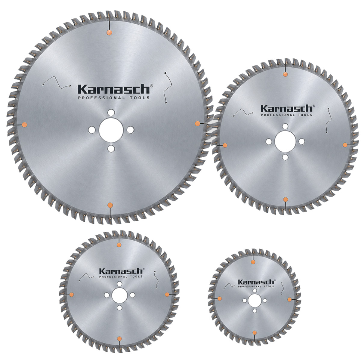 Karnasch HM-bestücktes Kreissägeblatt,Sägeblatt, Alu Negativ, GFK, Messing, Zinn, Kupfer, Ø 250 - 60