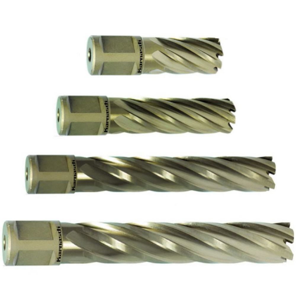 Kernbohrer Weldonschaft 3/4", Nutzlänge 30, 55, 80, 110mm, Gold Drill Line, d1=12-60mm