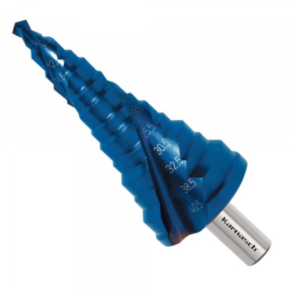 Stufenbohrer HSS-XE 7-40,5 mm, Blue-Dur, für Kabelverschraubungen, CBN, Kegelbohrer