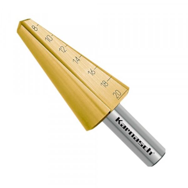 Blechschälbohrer, HSS-XE TIN Gold beschichtet, d=8-20mm, 5/16" - 13/16", CBN